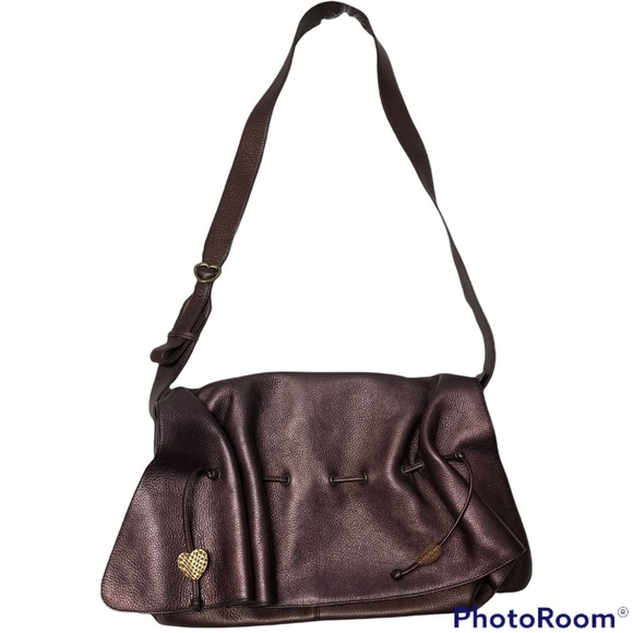 lovcat paris Handbags - LOVCAT PARIS LEATHER ROSE METALLIC DRAWSTRING BAG